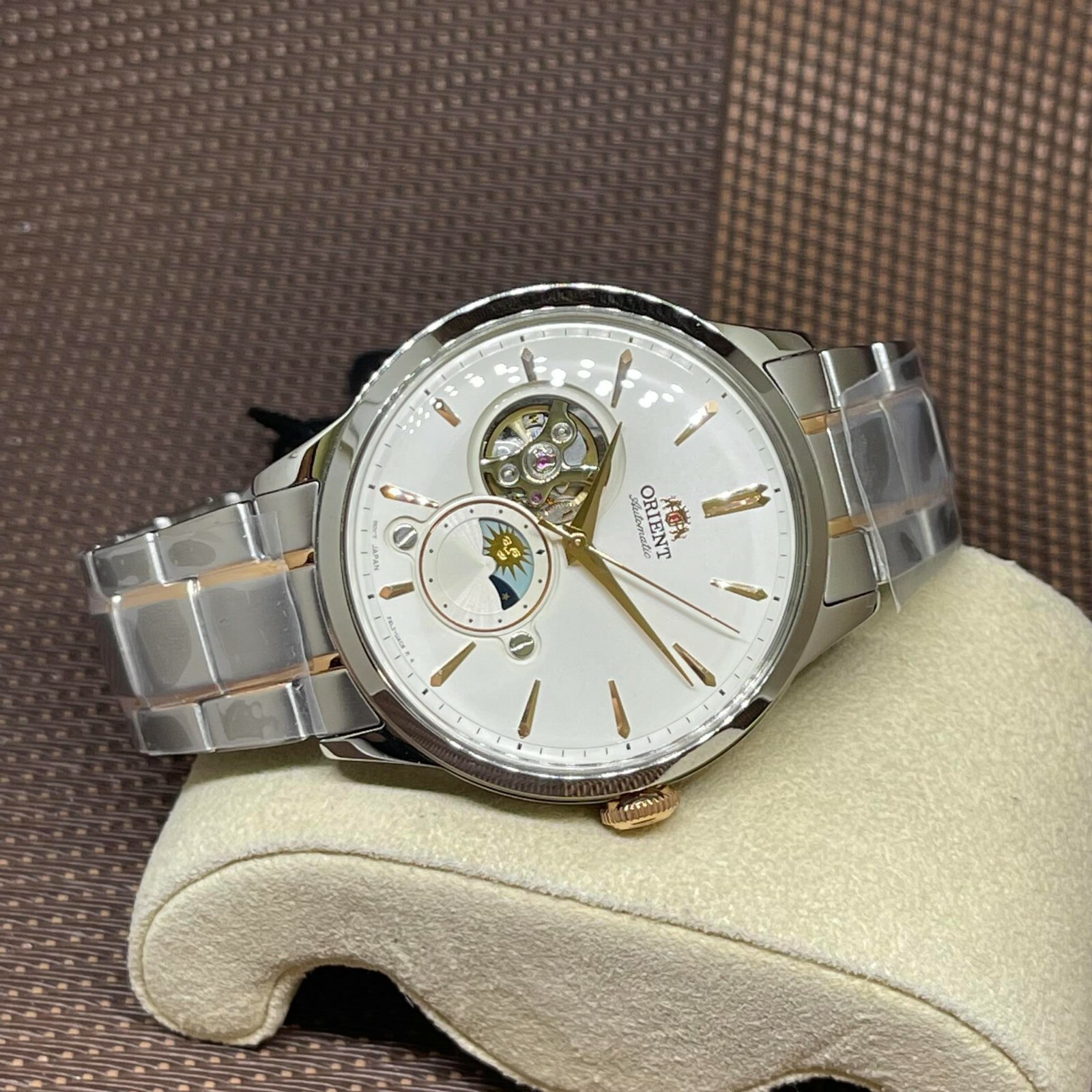Pre-owned Orient Ra-as0101s10b Sun & Moon Series Classic Mechanical Men's Watch Ra-as0101s