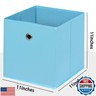 NieEnjoy Foldable Storage Cubes Bins ,11 Inch Cloth Storage Cube Fabric Storage Box Cubes Organizer Baskets with Dual Handles for Home Organizer Set of 3 (Blue)