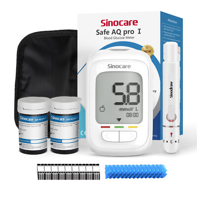 Sinocare Blood Glucose Monitor Safe AQ pro I with Blood Ketone Warning 100Strips