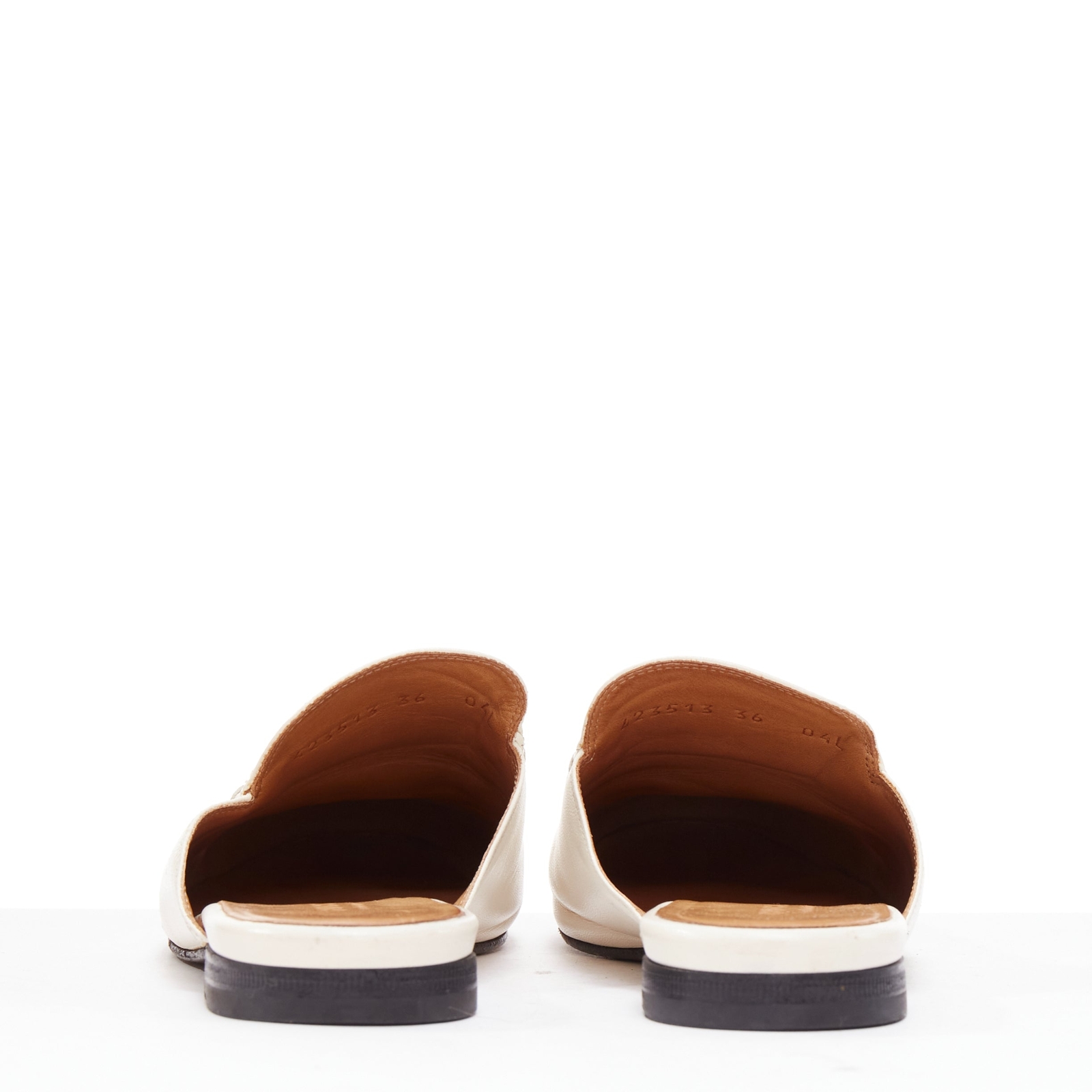 GUCCI Princetown cream leather gold horsebit flat mule GUCCI Princetown cream leather gold horsebit flat mule