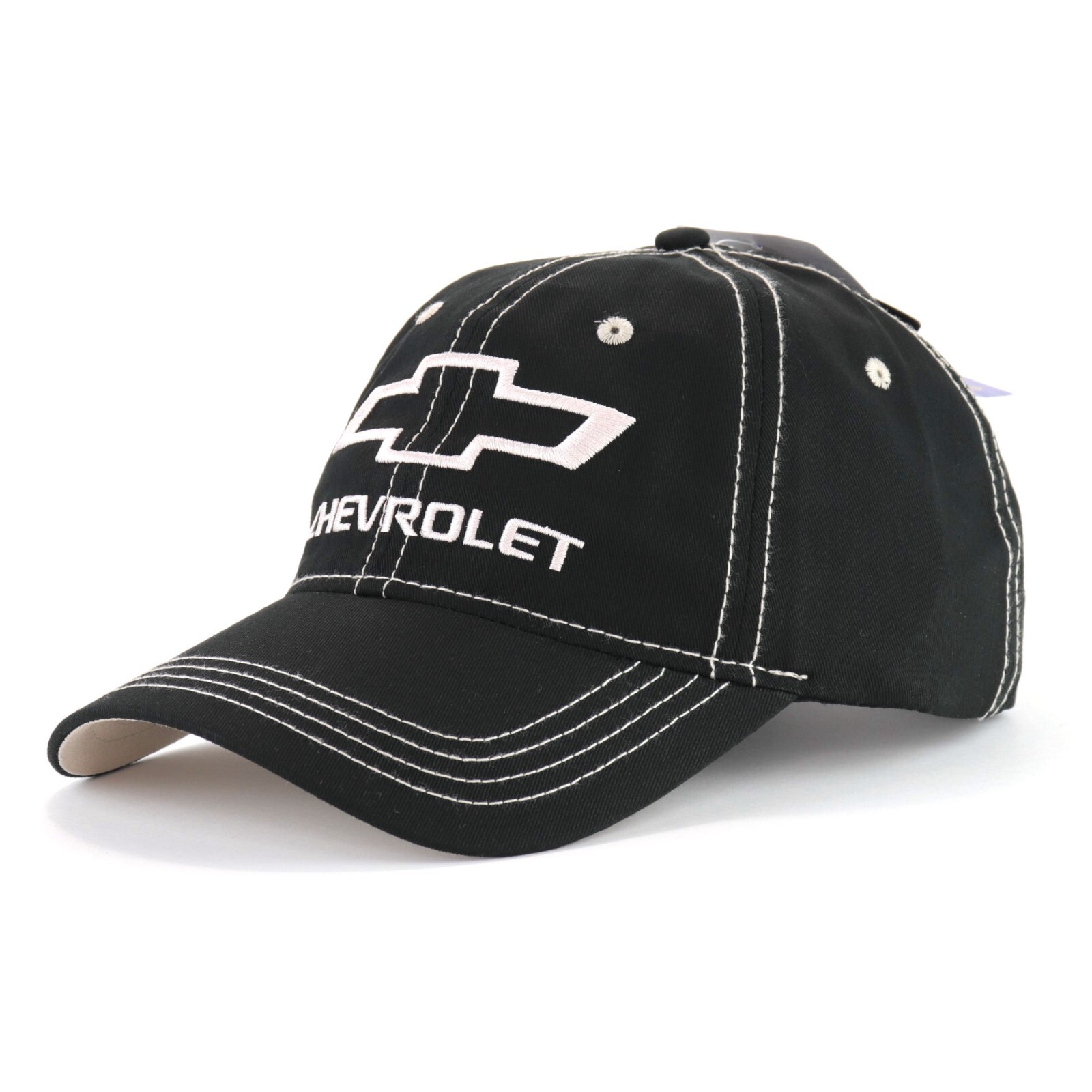 Chevrolet Bowtie Baseball Hat Ball Cap Black Embroidered Official Licensed