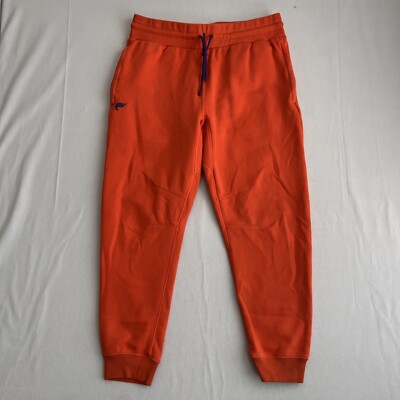 Fabletics Go To Jogger Mens Large Fleece Tapered Sweatpants Athletic Orange
