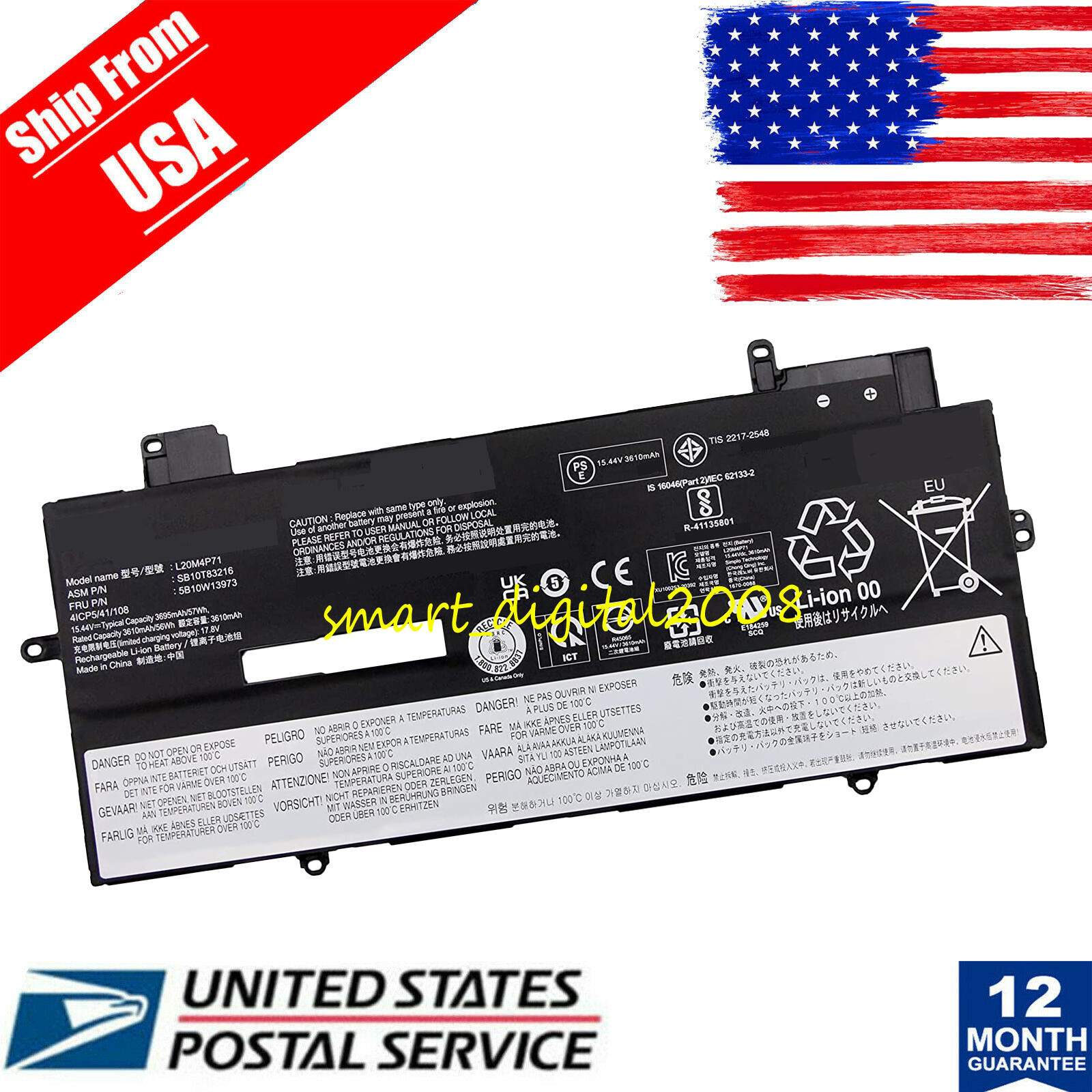 ☑バッテリー優秀☑美品　Lenovo ThinkPad X1 Carbon　⑩ Battery For Lenovo ThinkPad X1 Carbon 9th 10th Gen X1 Yoga
