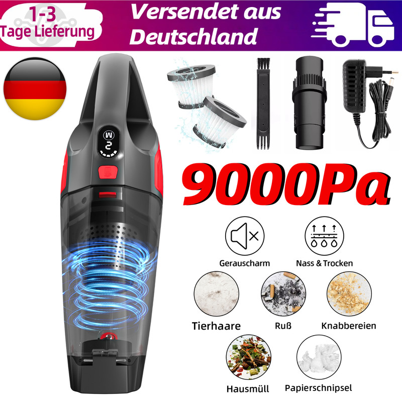 Akku Handstaubsauger, 4 In 1 9000pa Leichter Kabellos  Autostaubsauger Mini