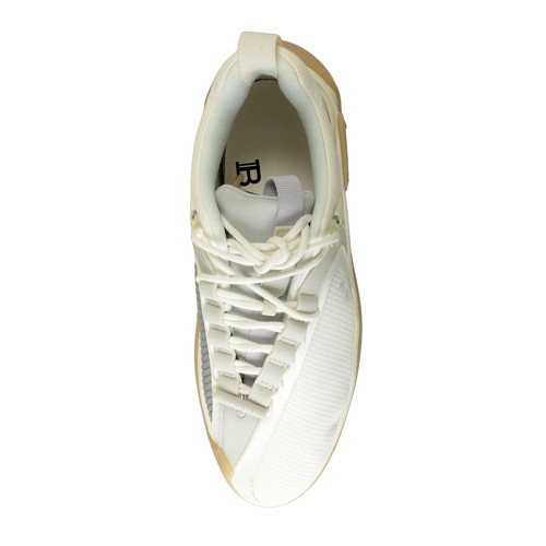 Pre-owned Balmain Men's "b-runner" Canvas & Leather Athletic Sneakers Shoes Us 12 Eur 45 In White/gray
