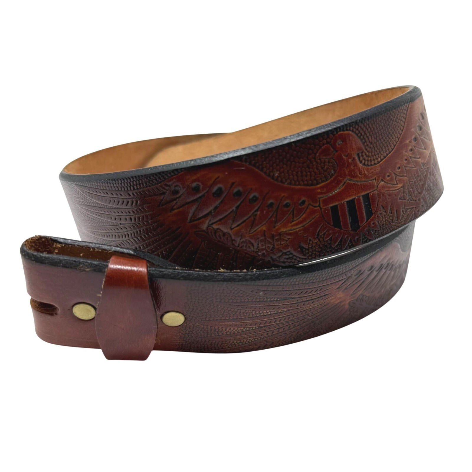 Vintage Latitan Leather Belt Eagle Rockabilly Boho Size 30