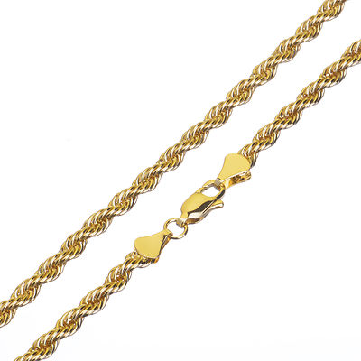 Men'S Women'S 14k Yellow Gold Plated 2.5 Mm Thin Short Rope Chain Necklace 20