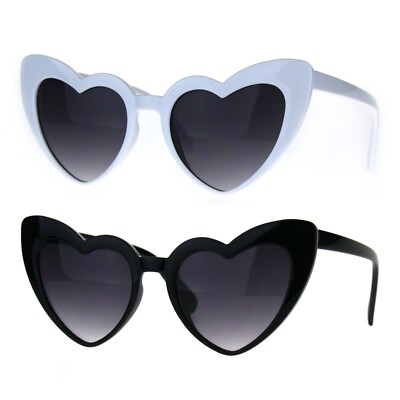 Womens Plastic Cat Eye Heart Shape Hippie Party Shade Sunglasses