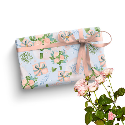 Summer Wedding Custom Gift Wrap, Watercolor Roses Gifts Hearts