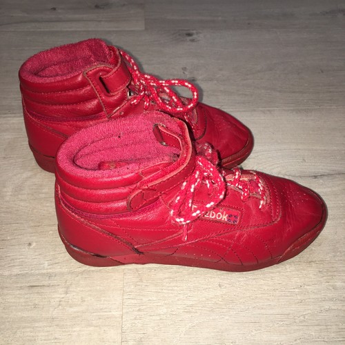 Reebok Youth Kids Red High Top Shoes Size 13