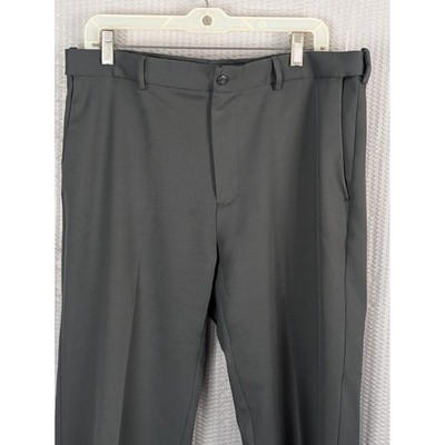 PGA Tour Mens Charcoal Gray Flat Front Golf Pants 34x32 Performance Trousers