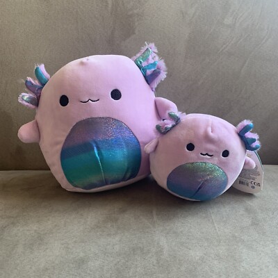 NWT 8  & 5  Monica The Purple Axolotl Iridescent Belly Squishmallow NEW