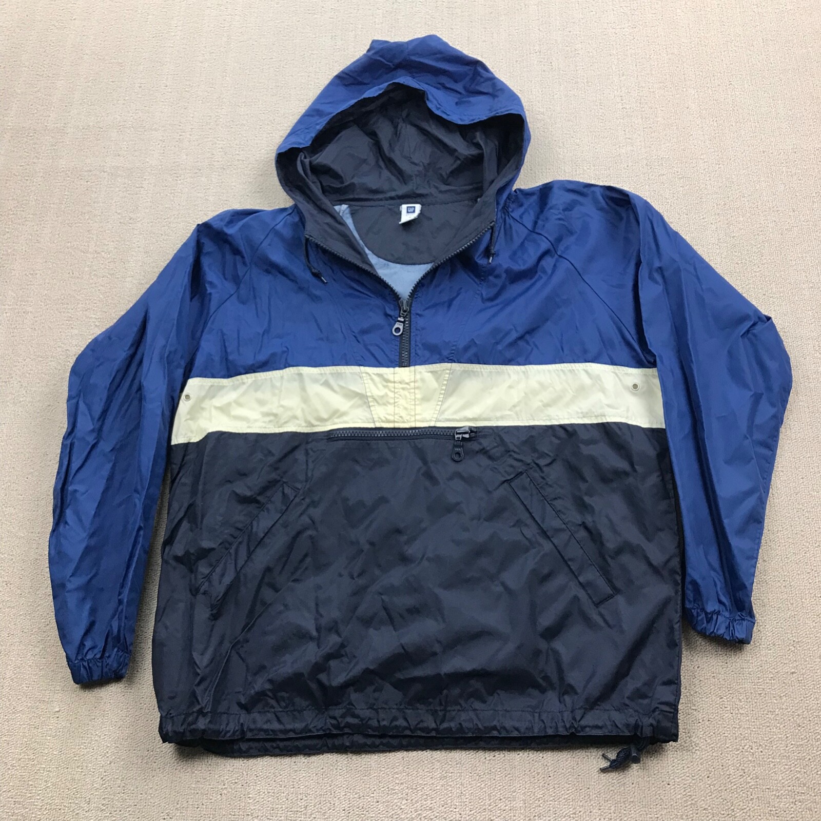 Vintage GAP Jacket Mens Medium 1/2 Zip Hooded Windbreaker Vintage GAP Jacket Mens Medium 1/2 Zip Hooded Windbreaker