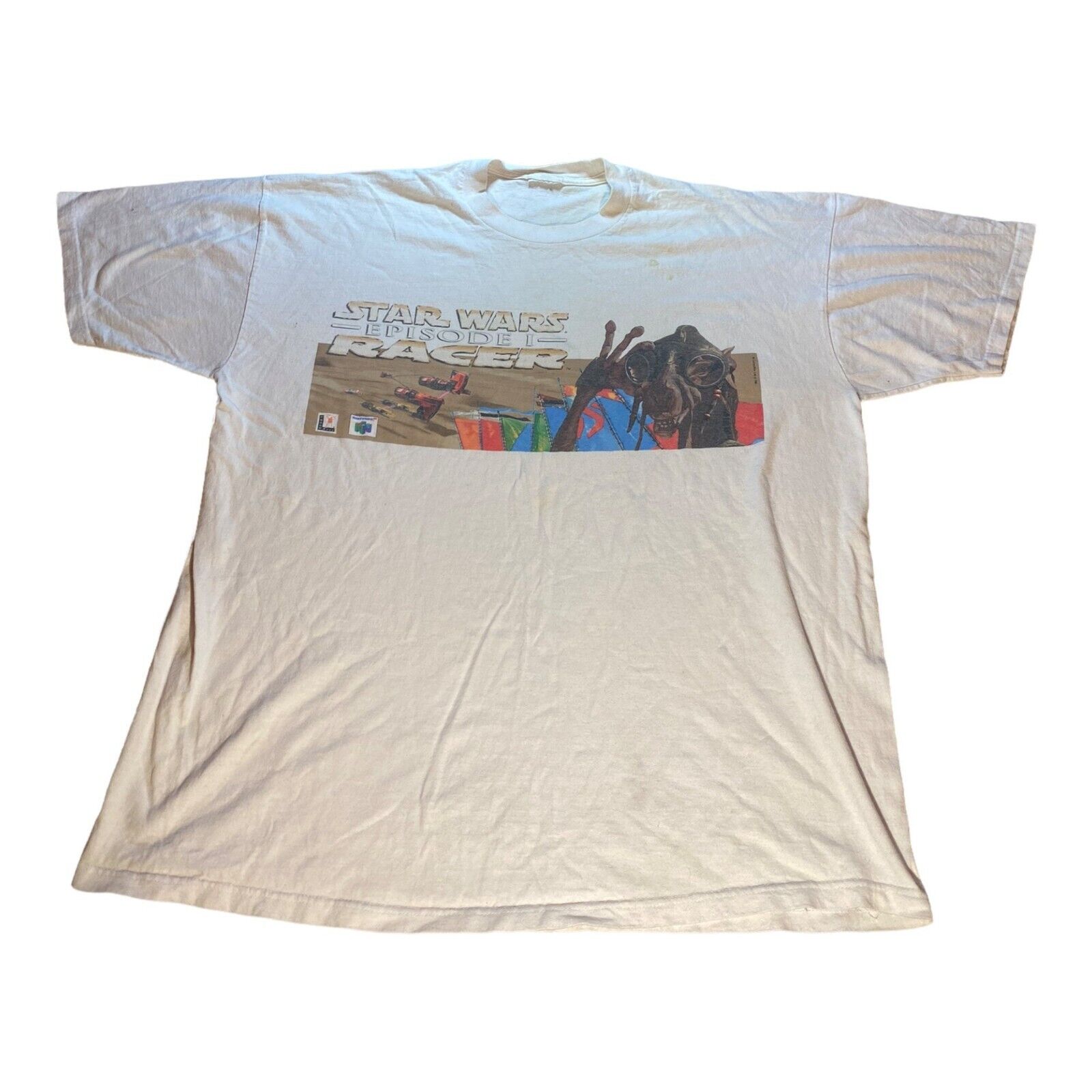 Vintage Star Wars Racer Episode 1 T-Shirt Nintendo 64 Game Vintage Star Wars Racer Episode 1 T-Shirt Nintendo 64 Game