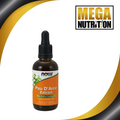 NOW Foods Pau D'Arco Extract 60ml Inner Bark Herbal Supplement Supports Cells