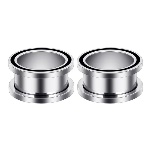 Ear Gauges Stainless Steel Ear Plugs Hollow Centered Flesh Tunnels Eyelets 2PCS
