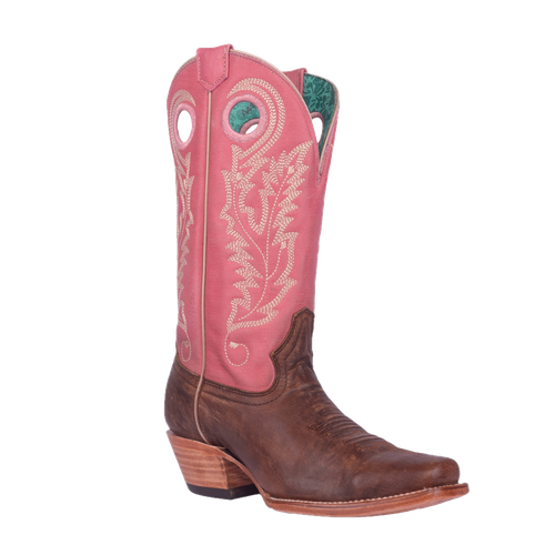 Pre-owned Corral Boots Corral Ladies Embroidered Brown & Pink Western Boots A4459 In Pink, Brown