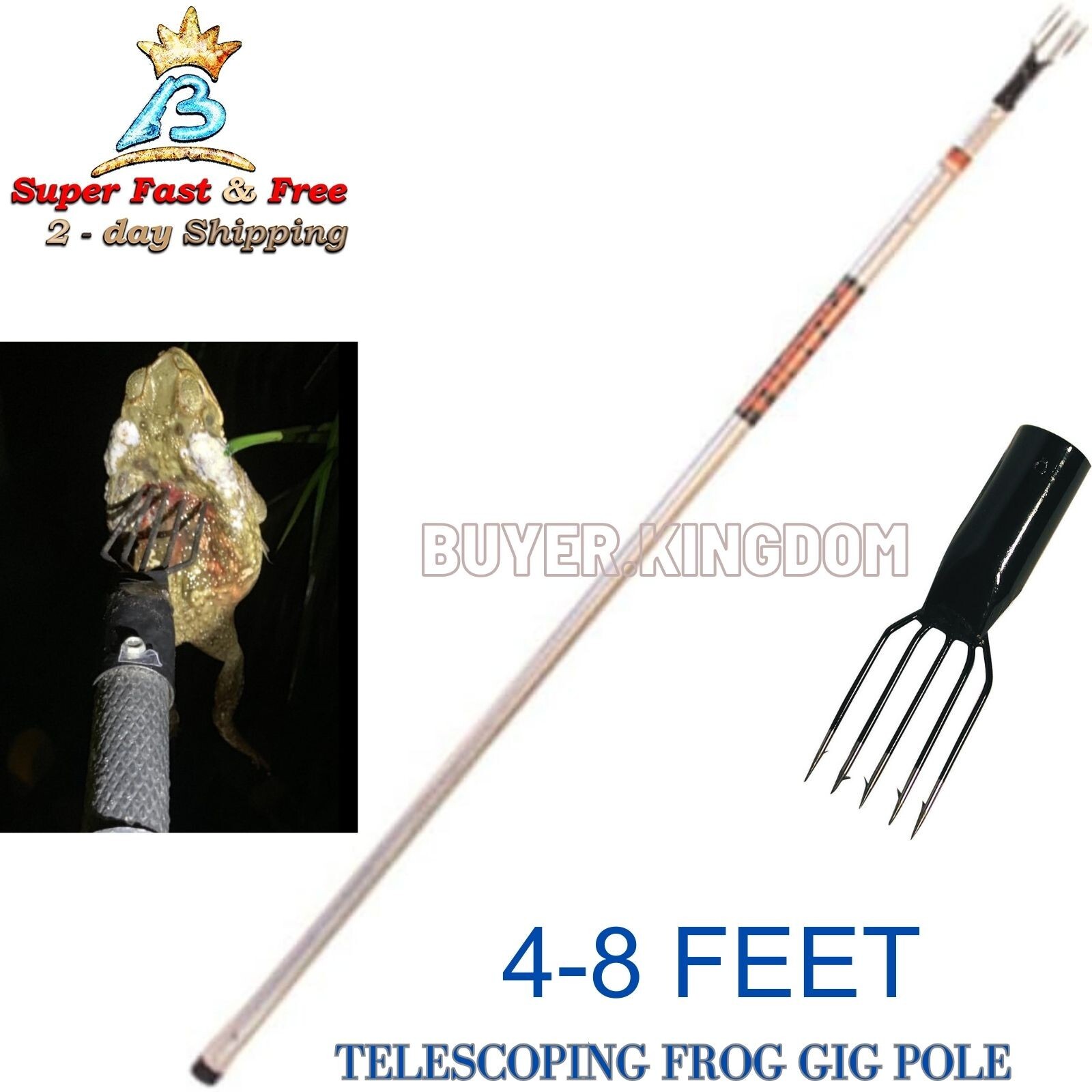 Aluminum 5 Prong Telescopic 4-8' Long