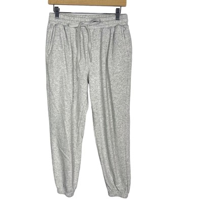 Fabletics Womens Medium M Heather Gray Fleece Jogger Sweatpants Pants Pockets