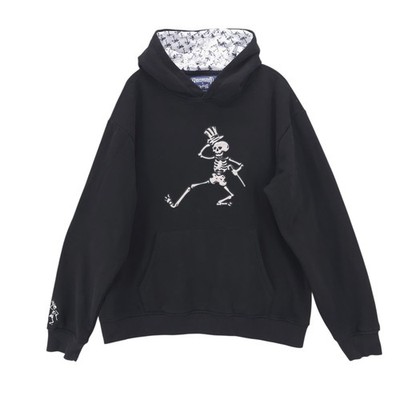 Grateful Dead x Section 119 Black Hoodie Embroidered Skeleton Size XL