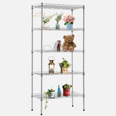 5 Tier 22L x 12W x 48H Pantry Shelves Adjustable Metal Shelves NSF Storage Ra...