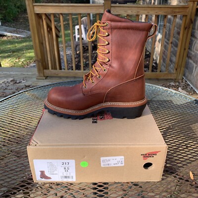 Red Wing 217 Waterproof Logger Boots Soft Toe Mens Size 8.5 EE Electrical Haz