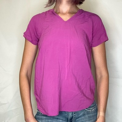 Old Navy Women's Blouse Oversized Flowy Magenta Pink XS Extra Small Pullover Top