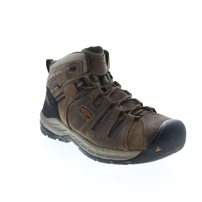 

Keen Flint II Waterproof 1025613 Мужские коричневые кожаные рабочие ботинки на шнуровке 12, Коричневый, Keen Flint II Waterproof