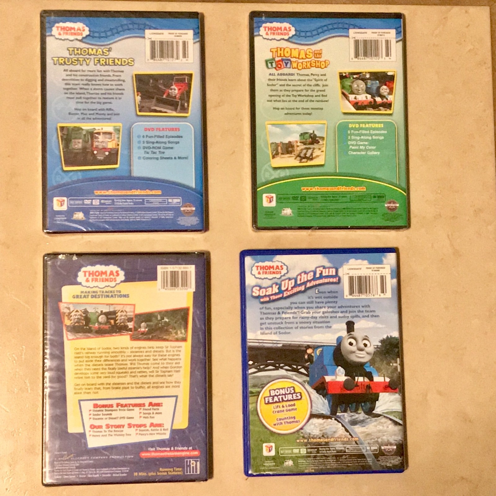 Lot of 4 Thomas & Friends DVD's Thomas The Train 3 Are Brand New, 1 is EUC