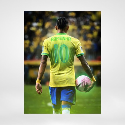 Raphinha Brazil #10 Vertical Poster - Premium Satin Finish