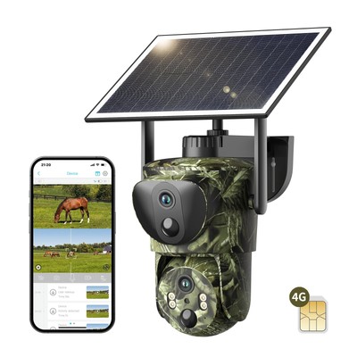 SEHMUA Trail Cameras Dual Lens Linkage Security Camera, 4G LTE Cellular Trail...