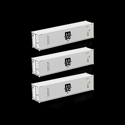 3pcs N Scale 1:160 40ft Hi-Cube Reefer Shipping Container Cargo Box C15012
