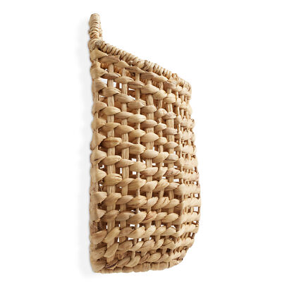 Open Weave Wall Hanging Basket, Storage for Plants and Flowers, Natural Hyacinth