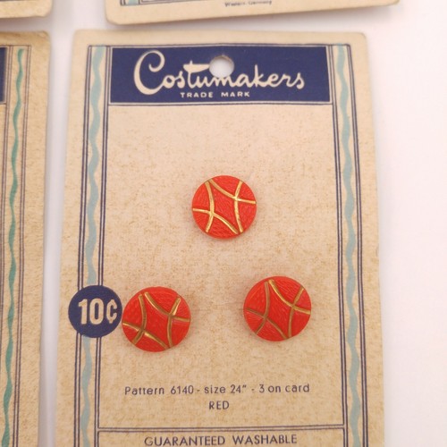 Mixed Lot of 27 Vintage Glass Buttons on Card- Western Germany