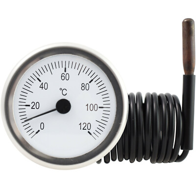 Zeigerthermometer mit fernfühler fur Kessel Brennen Ofen Rund 1,5m  0...120°C