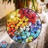 Bimkole Colorful Flower Stained Glass Suncatcher Window Hanging - Design for Indoor Window or Doorway Decoration - 7.87x7.87 inch with Chain and Hook - Unique Home Decor Gift