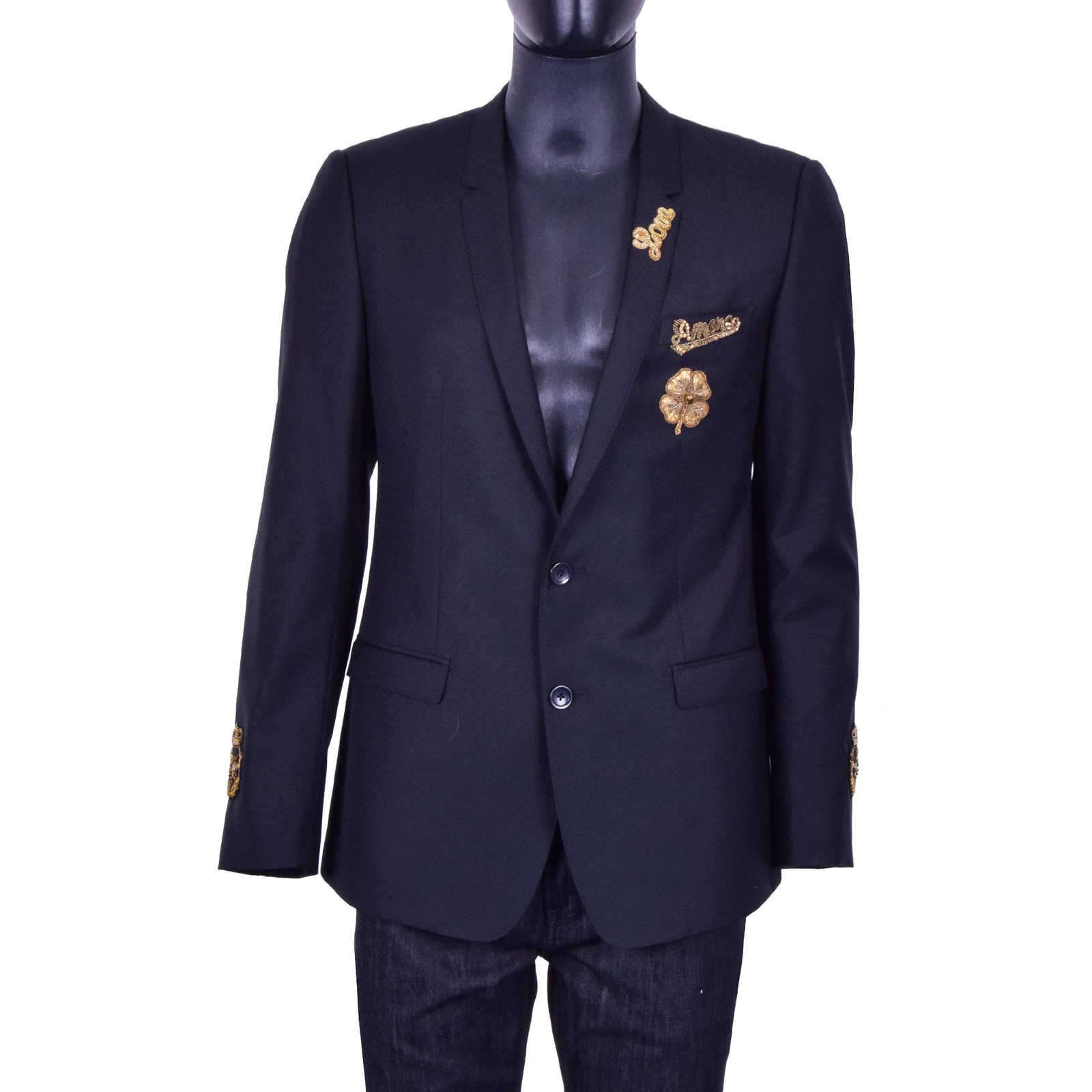 

DOLCE - GABBANA GOLD Пиджак с вышивкой пчелиных коронок Love Amore Черный 07050
