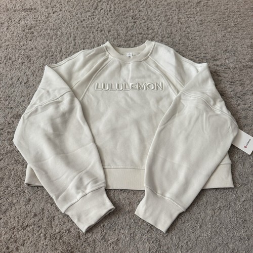 美品 lululemon テニスクラブスウェット ホワイト スエット 裏起毛 L NWT Women's Lululemon Athletica Scuba Oversized Pullover