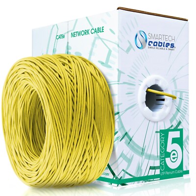 Cat5e Plenum 548ft & 796ft CMP Cable UTP Bulk Ethernet 350MHz 24AWG LAN Wire