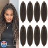 Springy Afro Twist Hair 8 Packs Marley Twist Braiding Hair 24 Inch Pre-Fluffed Spring Twist Hair For Soft Locs Afro Twist Hair For Women.(T/30#）