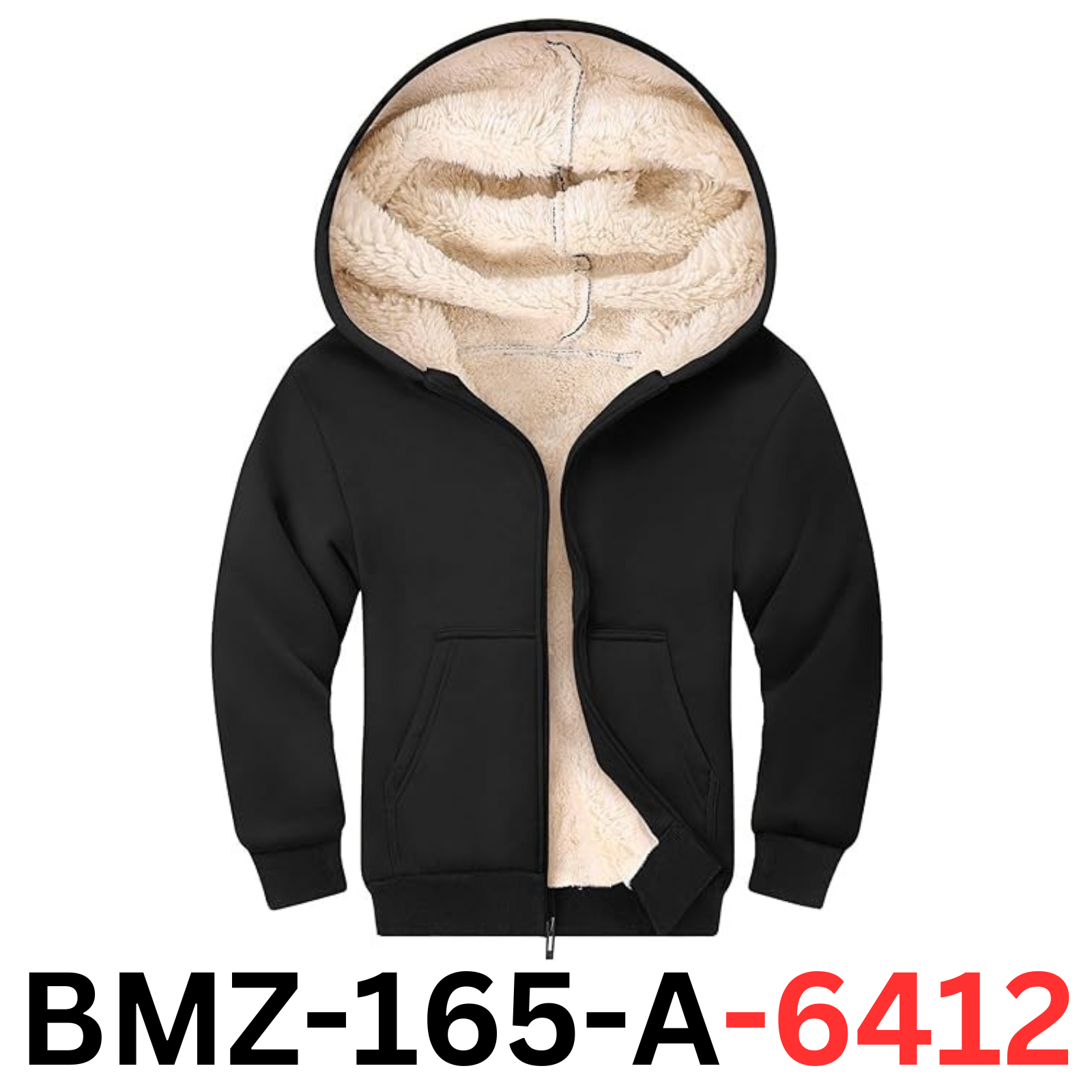 Gihuo Unisex Boy Girs Winter Warm Sherpa Lined Zip Up Sweatshirt Fleece Jacket M