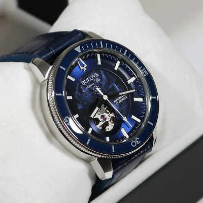 Bulova Marine Star Men's Stainless Steel Automatic Blue Dial Watch 96A291