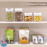 Vtopmart 4 Pack Food Storage Organizer Bins, Clear Plastic Bins for Pantry, Kitchen, Fridge, Cabinet Organization and Storage, 4 Compartment Holder Packets, Snacks, Pouches, Spice Packets