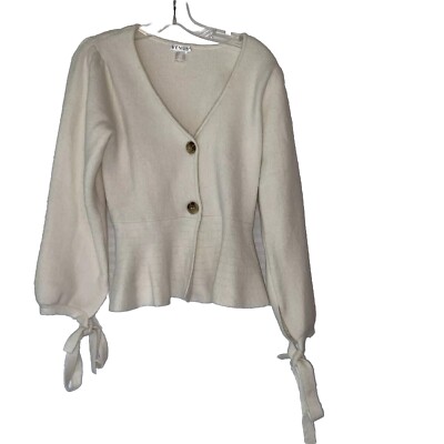 Venus Ivory Tie At The Sleeve sweater Size L