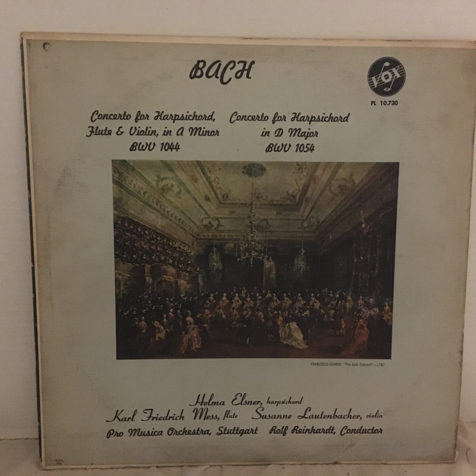 Bach Helma Elsner Bach Harpsichord Music LP STEREO Vinyl