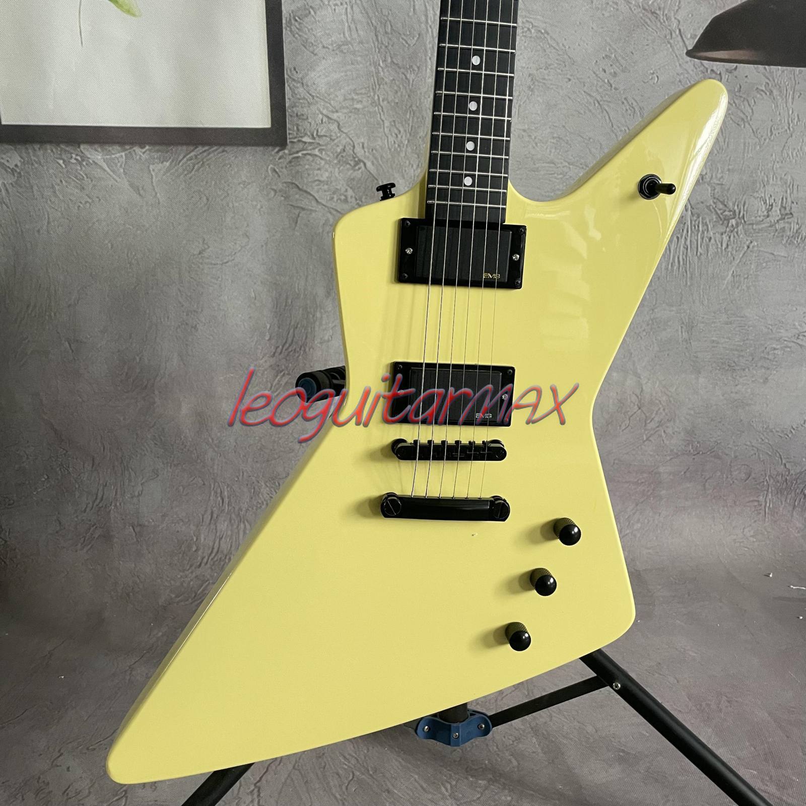 EET FUK James Hetfield Electric Guitar Explorer Cream Yellow
