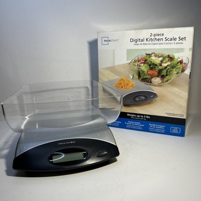 Mainstays 2-Piece Digital Kitchen Scale Set(scale & Plastic Bowl) Weighs Up To 5
