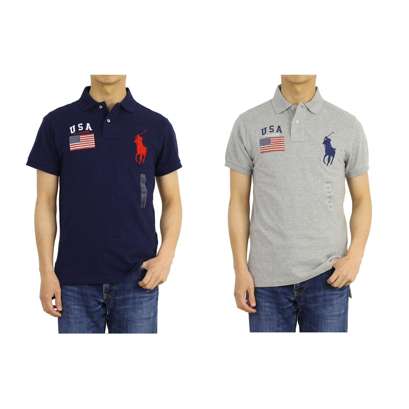 

Рубашка-поло с короткими рукавами и флагом США Polo Ralph Lauren индивидуального кроя Big Pony