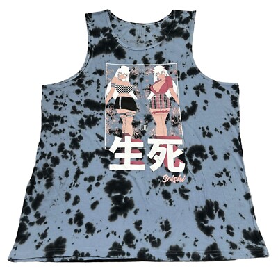 Seishi Anime Four Eyes Men s Size L Blue Tie DyeTank Top Cotton Streetwear NWOT