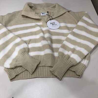 Princess Polly Beige Williamson Stripe Sweater S/M